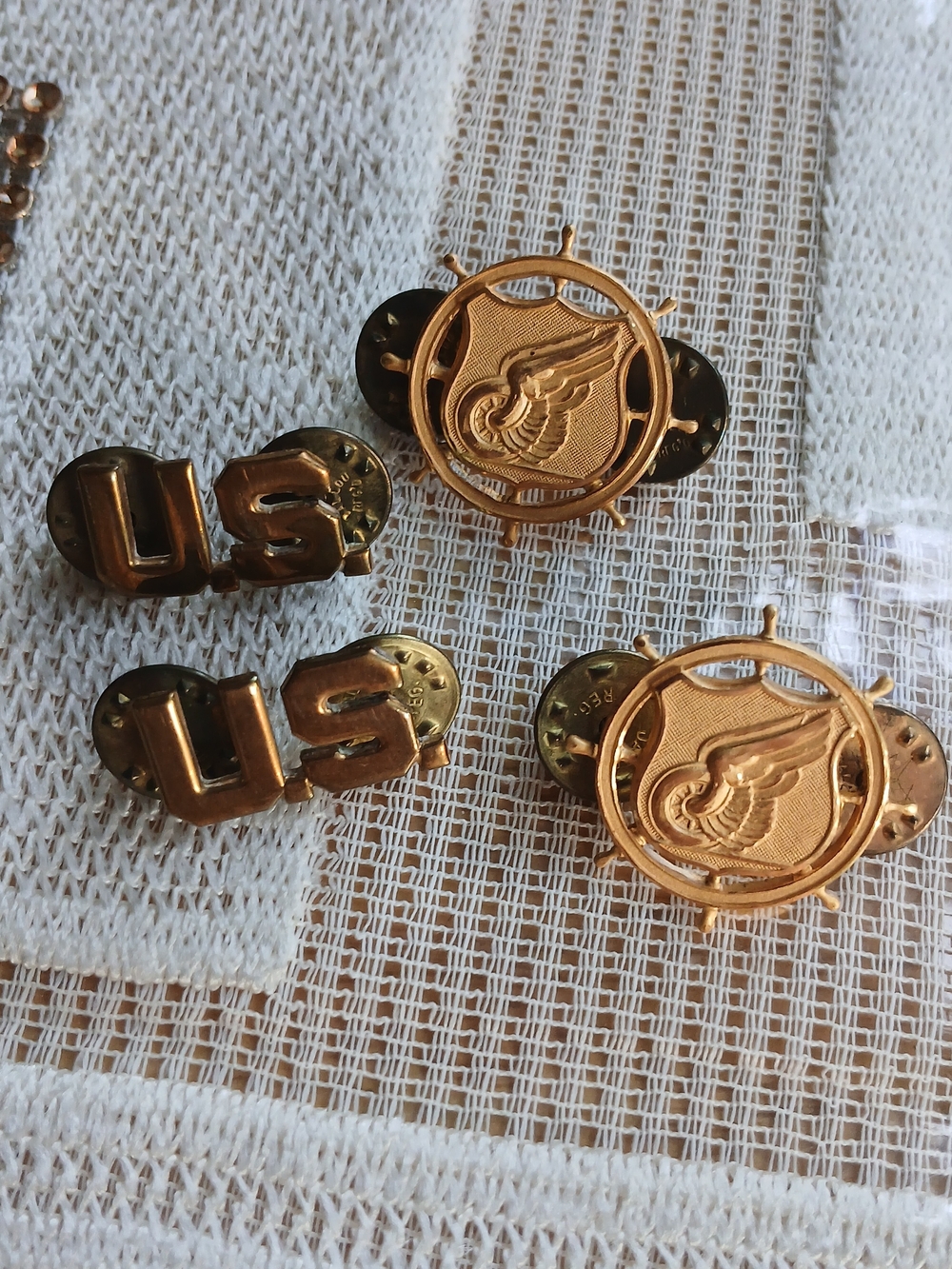 Gold Tone Military Style Pins - US